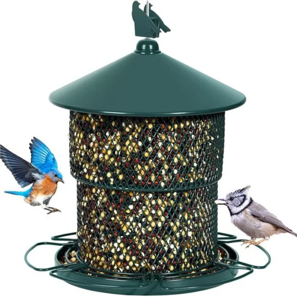Wild Bird Feeders Outside Hanging for Wild Birds, Large Metal Bird Feeders